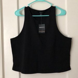 Plus Size Black Crop Top